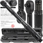 KLUCZ DYNAMOMETRYCZNY 1/2" 28–210 Nm ZESTAW Z NASADKAMI 17/19/21 MM WALIZKA