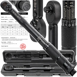 KLUCZ DYNAMOMETRYCZNY 1/2" 28–210 Nm ZESTAW Z NASADKAMI 17/19/21 MM WALIZKA